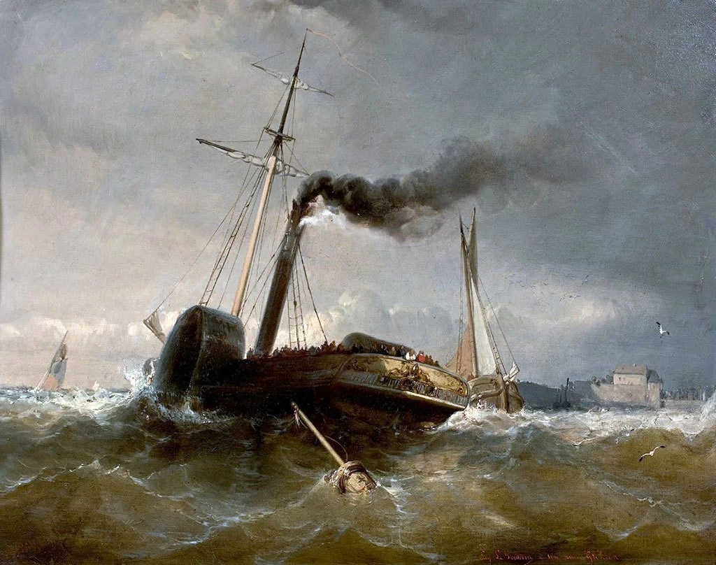 Eugène Lepoittevin-9-Battello a vapore a Le Havre